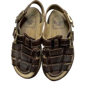 DR MARTENS 8092 Vintage England Leather Fisherman Sandals Chunky Sole Brown 7